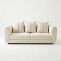 Cream Boucle Curved Sofa - image 1