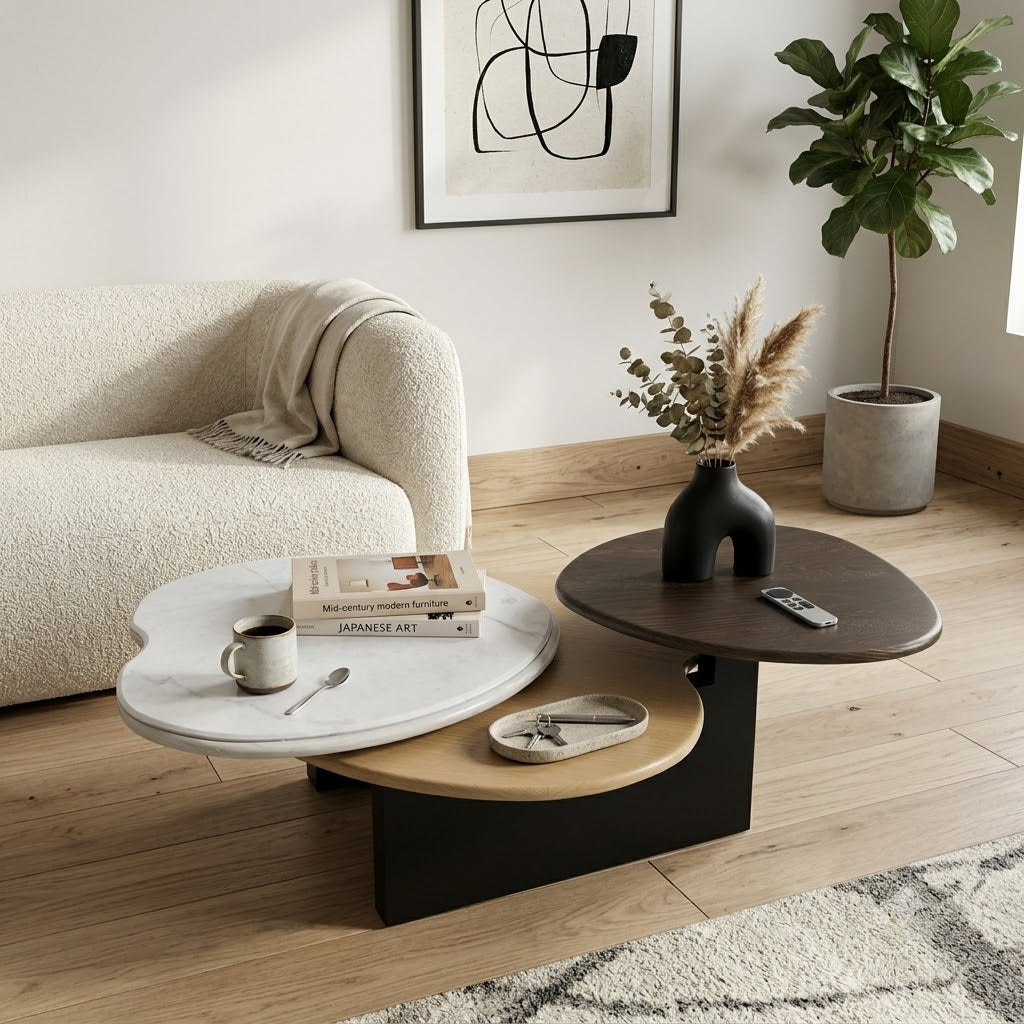 Tri-Tone Round Coffee Table Set - image 2