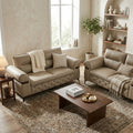 Beige Tufted Sofa and Loveseat Set with Gold Legs - image 2