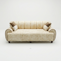 Cream Channel-Tufted Low-Profile Sofa - image 1