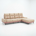 Beige L-Shaped Sectional Sofa with Low Chaise - image 1