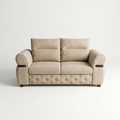 Beige Diamond-Tufted Classic Sofa - image 1