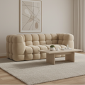 Cream Channel-Tufted Modular Sofa