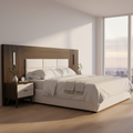 Two-Tone Wenge and Cream Panel Bed with Nightstands - image 1