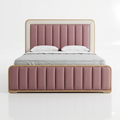 Dusty Pink Channel-Tufted Glam Bed - image 1