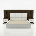 Two-Tone Wenge and Cream Panel Bed with Nightstands - image 1